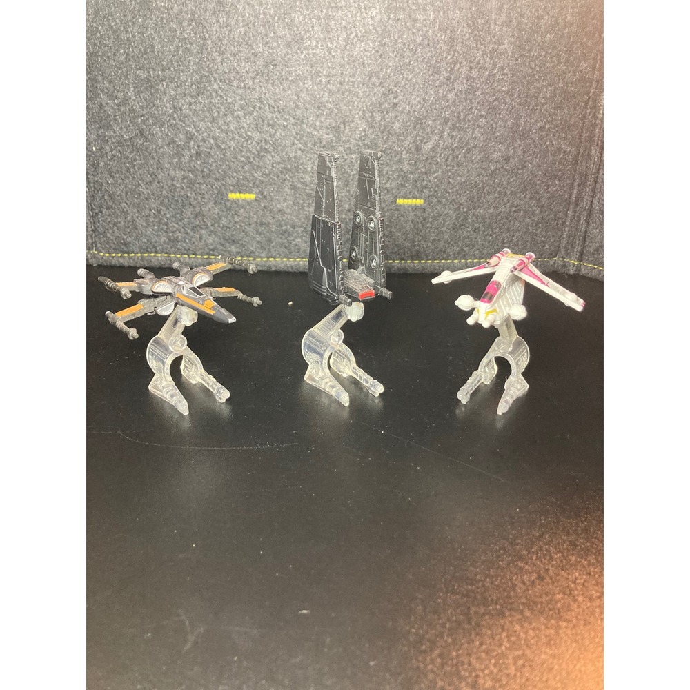 Hot Wheels Star Wars Ships Lot w/ Stands Imperial Shuttle X-Wing Diecast Set